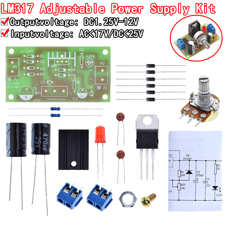 Lm317 Voltage Regulator - Kit de fuente de alimentación ajustable